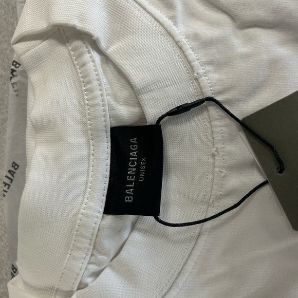 Balenciaga Oversized BB Logo Long Sleeve Shirt White/Black – Size L (Fits XXL) - Picture 2 of 15